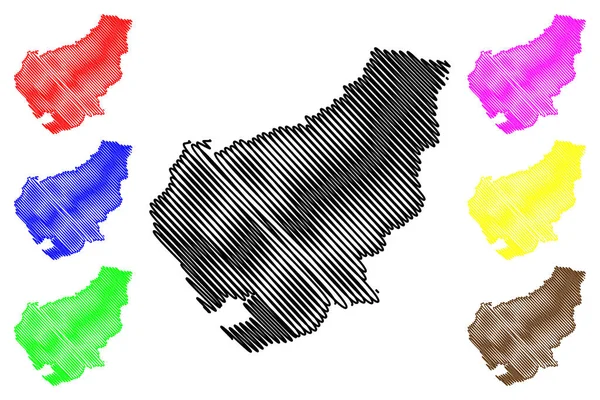Ilustracja Wektora Mapy Kraju Związkowego Lorrach Republika Federalna Niemiec Powiat — Wektor stockowy