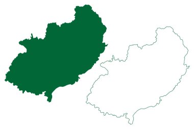 Kathua ilçesi (Jammu ve Kashmir birliği toprakları, Hindistan Cumhuriyeti) harita vektör çizimi, çizim Kathua haritası