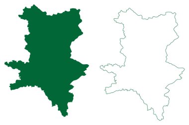 Reasi ilçesi (Jammu ve Kashmir birliği toprakları, Hindistan Cumhuriyeti) harita vektör illüstrasyonu, çizim haritası