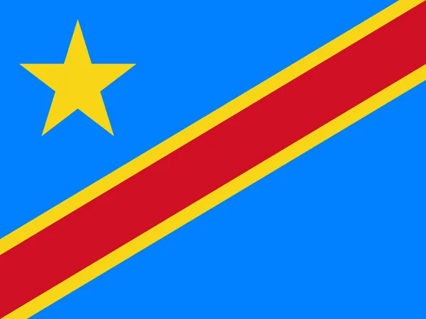 Bandeira Nacional República Democrática Congo Congo Kinshasa República Democrática Congo —  Vetores de Stock