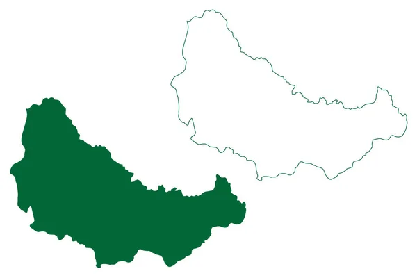 Doda District Jammu Kashmir Union Territory Republic India Mapa Vektorová — Stockový vektor