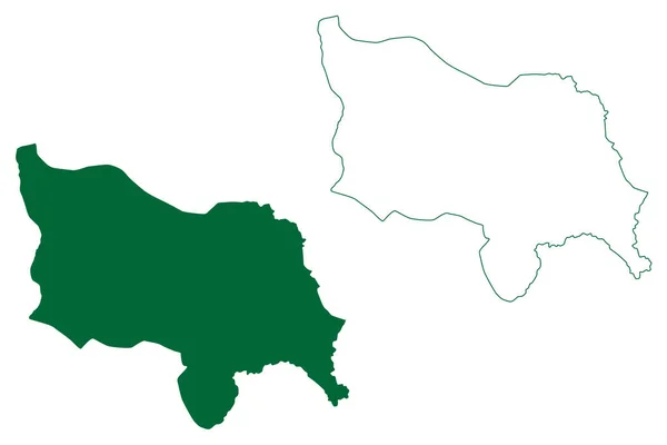 Poonch District Jammu Kashmir Union Territory Republic India Mapa Vector — Archivo Imágenes Vectoriales