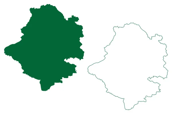 Rajouri Distrikt Jammu Och Kashmir Unionsområde Republiken Indien Karta Vektor — Stock vektor