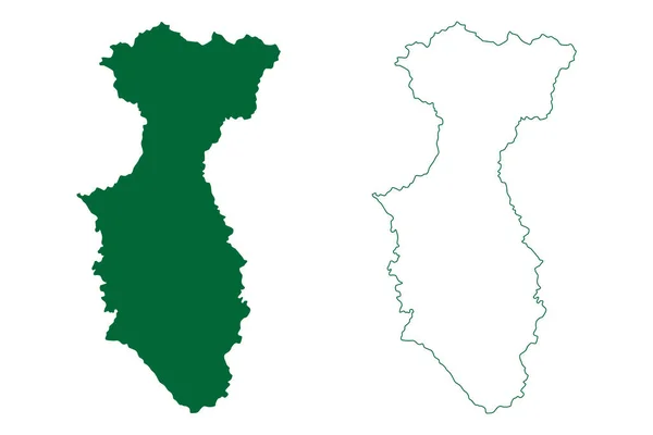 Anantnag区 印度共和国查谟和克什米尔联合领土 地图矢量图解 手绘草图Anantnag地图 — 图库矢量图片
