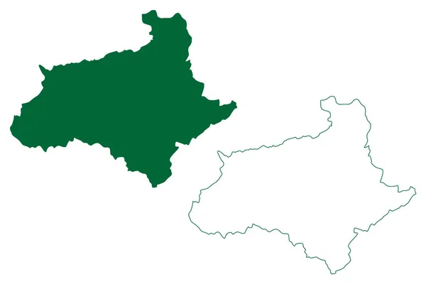 Baramulla Distrito Jammu Caxemira Território União República Índia Mapa Ilustração — Vetor de Stock