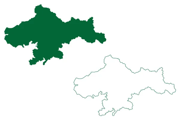 Ganderbal District Jammu Kashmir Union Territory Republic India Mapa Vector — Archivo Imágenes Vectoriales