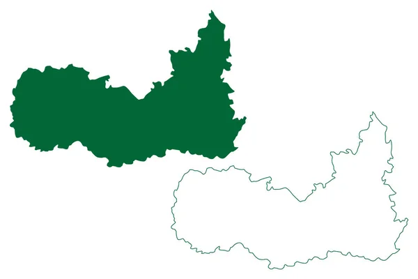 クルガム郡 インドのジャンムー カシミール連合領 地図ベクトル図 スクリブル スケッチコルゴム地図 — ストックベクタ