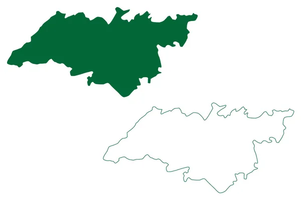 Distrito Shopian Jammu Território União Caxemira República Índia Mapa Ilustração — Vetor de Stock