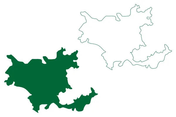 Srinagar District Jammu Kaszmir Union Territory Republika Indii Mapa Wektor — Wektor stockowy