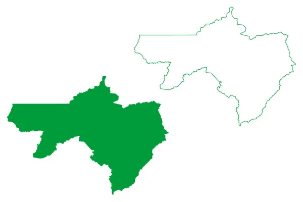 Муніципалітет Ксапурі Acre State Municipalities Brazil Federative Republic Brazil Карта — стоковий вектор