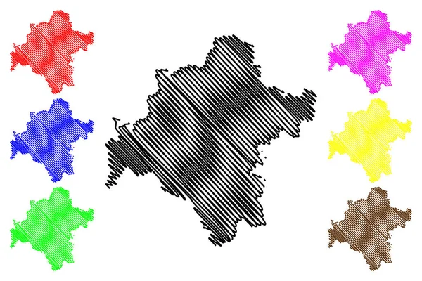 Schmalkalden Meiningen District 공화국 튀링겐 Map Vector Illustration Scribble Sketch — 스톡 벡터