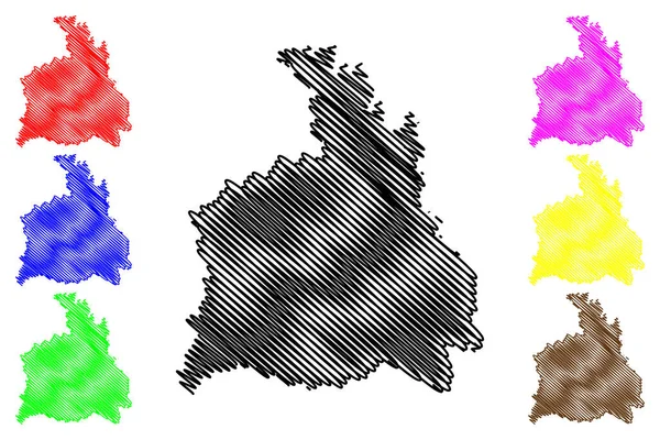 Stuttgart Region Förbundsrepubliken Tyskland Baden Wurttemberg Staten Karta Vektor Illustration — Stock vektor