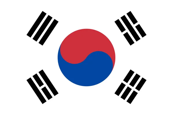 Bandera Nacional Corea Del Sur Vector República Corea Rok Taegukgi — Vector de stock