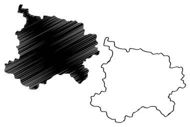 Adilabad ilçesi (Telangana Eyaleti, Hindistan Cumhuriyeti) harita vektör çizimi, çizim Adilabad haritası