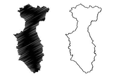 Anantnag ilçesi (Jammu ve Kashmir birliği toprakları, Hindistan Cumhuriyeti) harita vektör çizimi, çizim Anantnag haritası