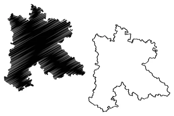 Distretto Amethi Stato Dell Uttar Pradesh Repubblica Dell India Mappa — Vettoriale Stock