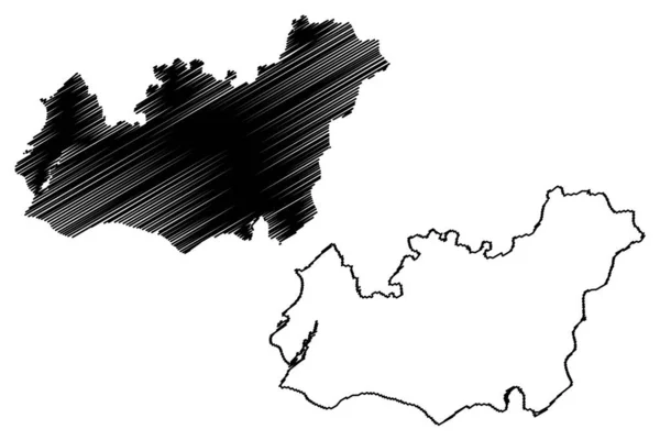 District Anand État Gujarat République Inde Illustration Vectorielle Carte Croquis — Image vectorielle