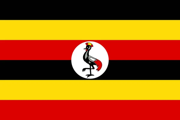 National Flag Republic Uganda Vector — Stock Vector