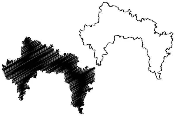 Bangalore Dzielnica Wiejska Karnataka State Republika Indii Bangalore Division Mapa — Wektor stockowy