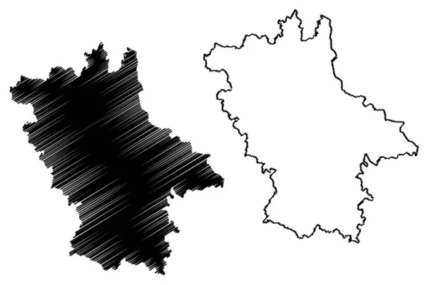 Distretto Barabanki Stato Dell Uttar Pradesh Repubblica Dell India Mappa — Vettoriale Stock