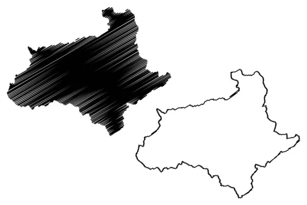 Baramulla Distrito Jammu Caxemira Território União República Índia Mapa Ilustração — Vetor de Stock