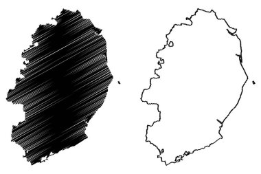 Bhavnagar ilçesi (Gujarat Eyaleti, Hindistan Cumhuriyeti) harita vektör çizimi, çizim Gohilwar haritası