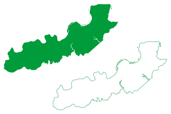 Cutias Municipality Amapa State Municipalities Brazil Federative Republic Brazil Mapa — Vector de stock