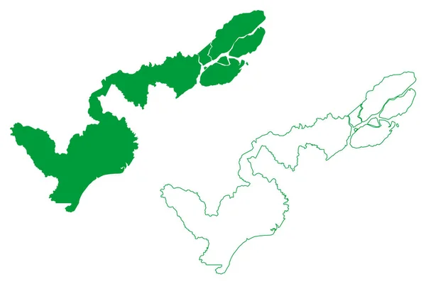Macapa Kommun Amapa Staten Kommuner Brasilien Förbundsrepubliken Brasilien Karta Vektor — Stock vektor