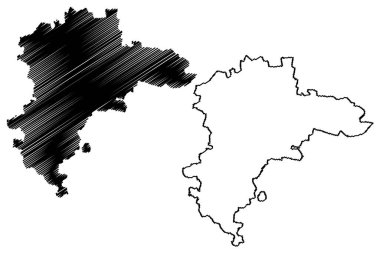 Botad İlçesi (Gujarat Eyaleti, Hindistan Cumhuriyeti) harita vektör çizimi, çizim çizimi Botad haritası