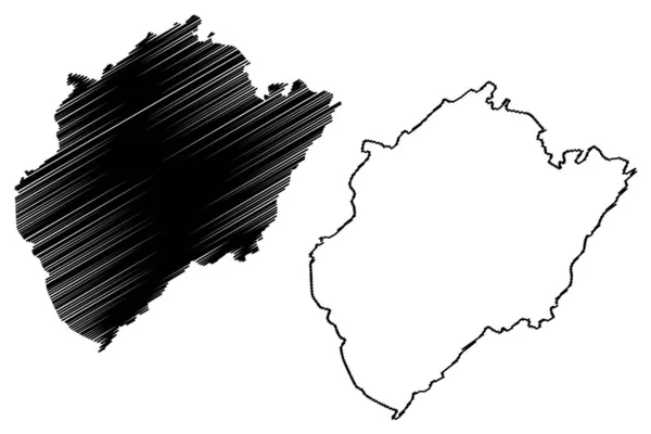 Budgam Distrikt Jammu Und Kaschmir Union Territorium Republik Indien Kartenvektorillustration — Stockvektor