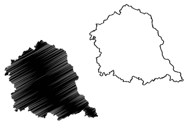 District Bulandshahr État Uttar Pradesh République Inde Illustration Vectorielle Carte — Image vectorielle