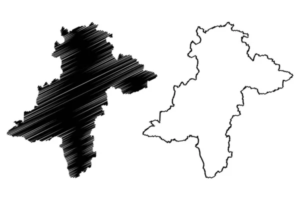 Davanagere District Karnataka State Republika Indii Bangalore Division Mapa Wektor — Wektor stockowy