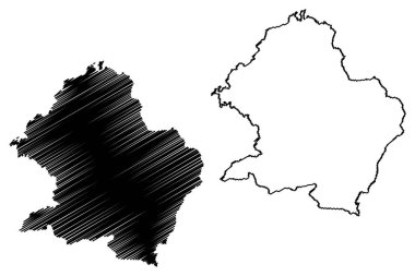 Dima Hasao ilçesi (Assam Eyaleti, Hindistan Cumhuriyeti) harita vektör çizimi, çizim Kuzey Cachar Hills haritası