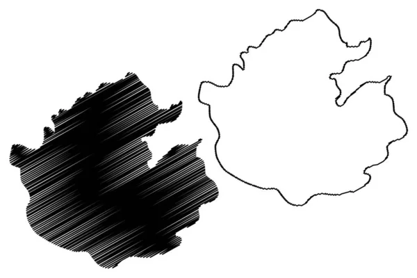 アッパー ディバン バレー地区 インド共和国アルナーチャル プラデーシュ州 地図ベクトル図 スクリブル スケッチ ディバン バレー地図 — ストックベクタ