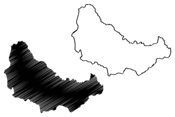 Distretto Doda Jammu Kashmir Union Territory Republic India Mappa Vettoriale — Vettoriale Stock