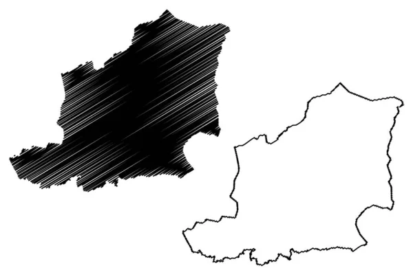 East Khasi Hills District Meghalaya State Republic Índia Mapa Ilustração —  Vetores de Stock