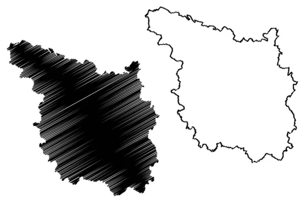 Distrikt Farrukhabad Bundesstaat Uttar Pradesh Republik Indien Kartenvektorillustration Kritzelskizze Farrukhabad — Stockvektor