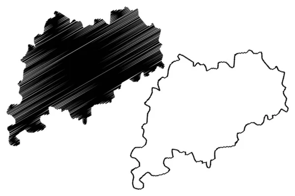 Fatehabad District Haryana State Republiken Indien Karta Vektor Illustration Klotskiss — Stock vektor