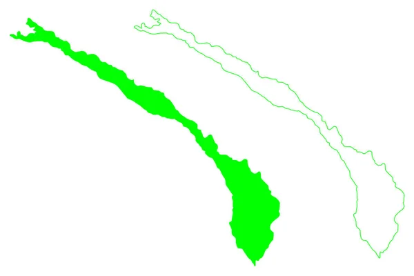 ニューアイルランド島 パプアニューギニア ビスマルク諸島 地図ベクトル図 スケッチブック Latangai Neumecklenburg Map — ストックベクタ