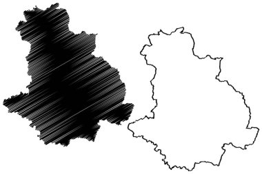 Giridih ilçesi (Jharkhand Eyaleti, Hindistan Cumhuriyeti, Kuzey Chotanagpur bölümü) harita vektör çizimi, çizim Giridih haritası
