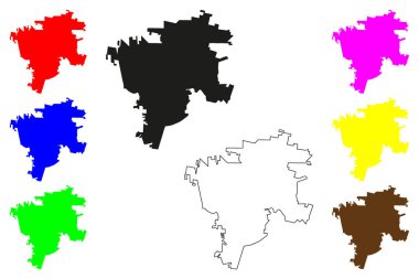 Salamanca city (United Mexican States, Mexico, Guanajuato State) map vector illustration, scribble sketch Salamanca map