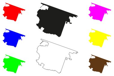 San Luis Rio Colorado city (United Mexican States, Mexico, Sonora State) map vector illustration, scribble sketch San Luis Rio Colorado map