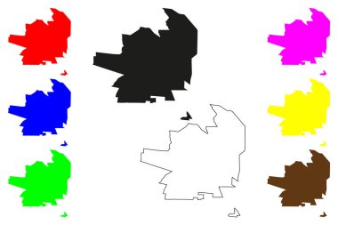 Toluca city (United Mexican States, Mexico, Mexico State) map vector illustration, scribble sketch Toluca de Lerdo map