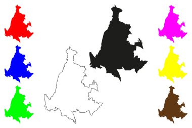 Tulancingo city (United Mexican States, Mexico, Hidalgo State) map vector illustration, scribble sketch Tulancingo de Bravo or Nguhmu map