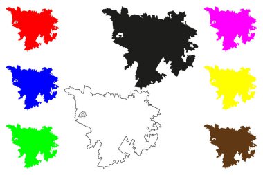Uruapan city (United Mexican States, Mexico, Michoacan State) map vector illustration, scribble sketch Uruapan del Progreso map