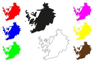 Villa de Alvarez city (United Mexican States, Mexico, Colima State) map vector illustration, scribble sketch Villa de Alvarez map