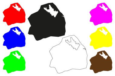 Erdenet city (Mongolia) map vector illustration, scribble sketch Erdenet map