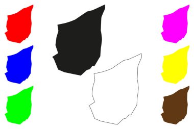 Guelmim şehri (Fas Krallığı) harita vektör çizimi, çizim çizimi Guelmim haritası