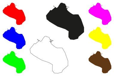 El Jadida şehri (Fas Krallığı) harita vektör çizimi, çizim El Jadida haritası