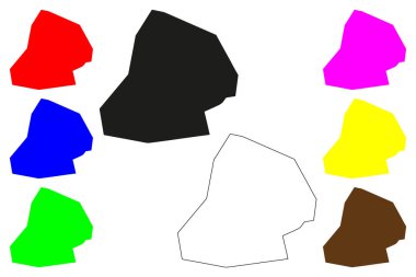 Khouribga şehri (Fas Krallığı) harita vektör illüstrasyonu, Khouribga haritasını çiz